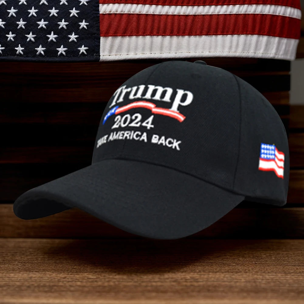Trump 2024 Duck Tongue Baseball Cap with USA Flag