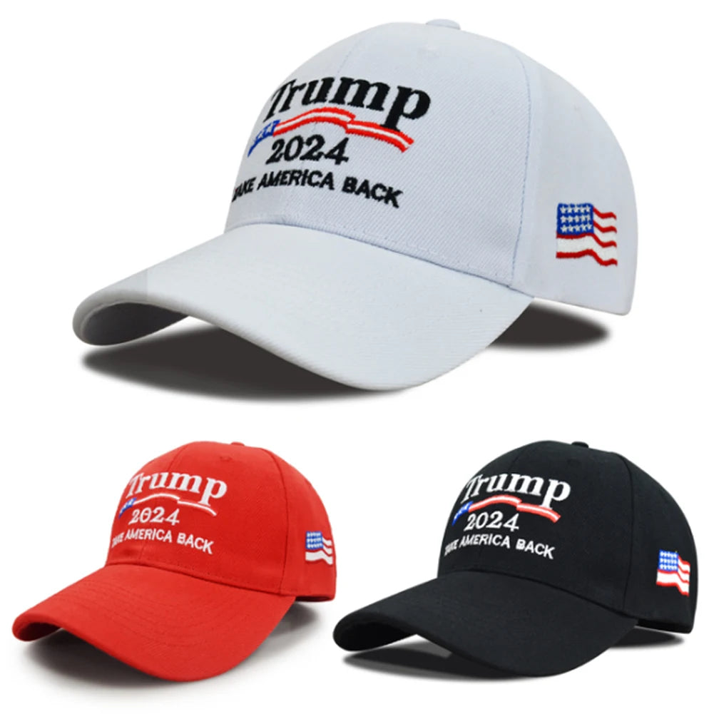 Trump 2024 Duck Tongue Baseball Cap with USA Flag