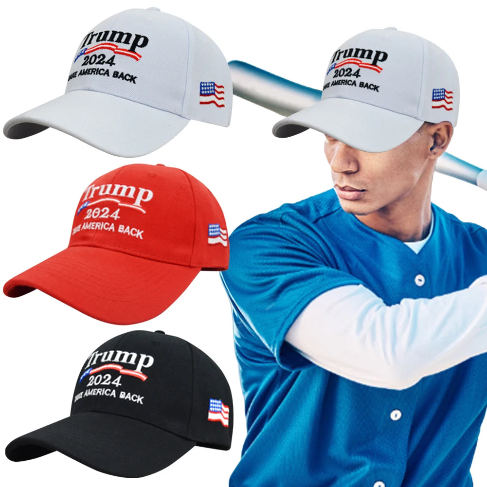 Trump 2024 Duck Tongue Baseball Cap with USA Flag