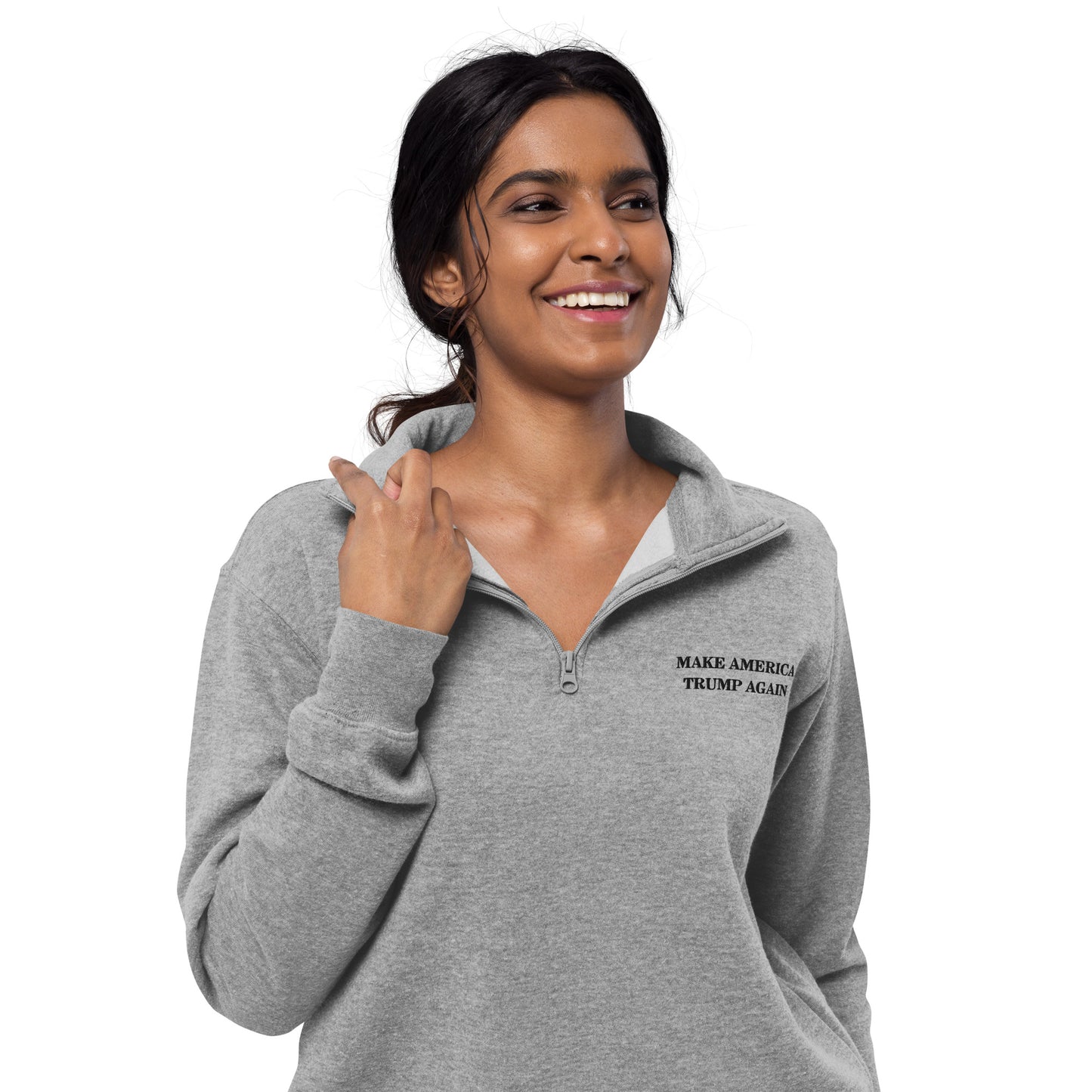 "Make America Trump Again" Unisex Fleece Pullover (Gray)