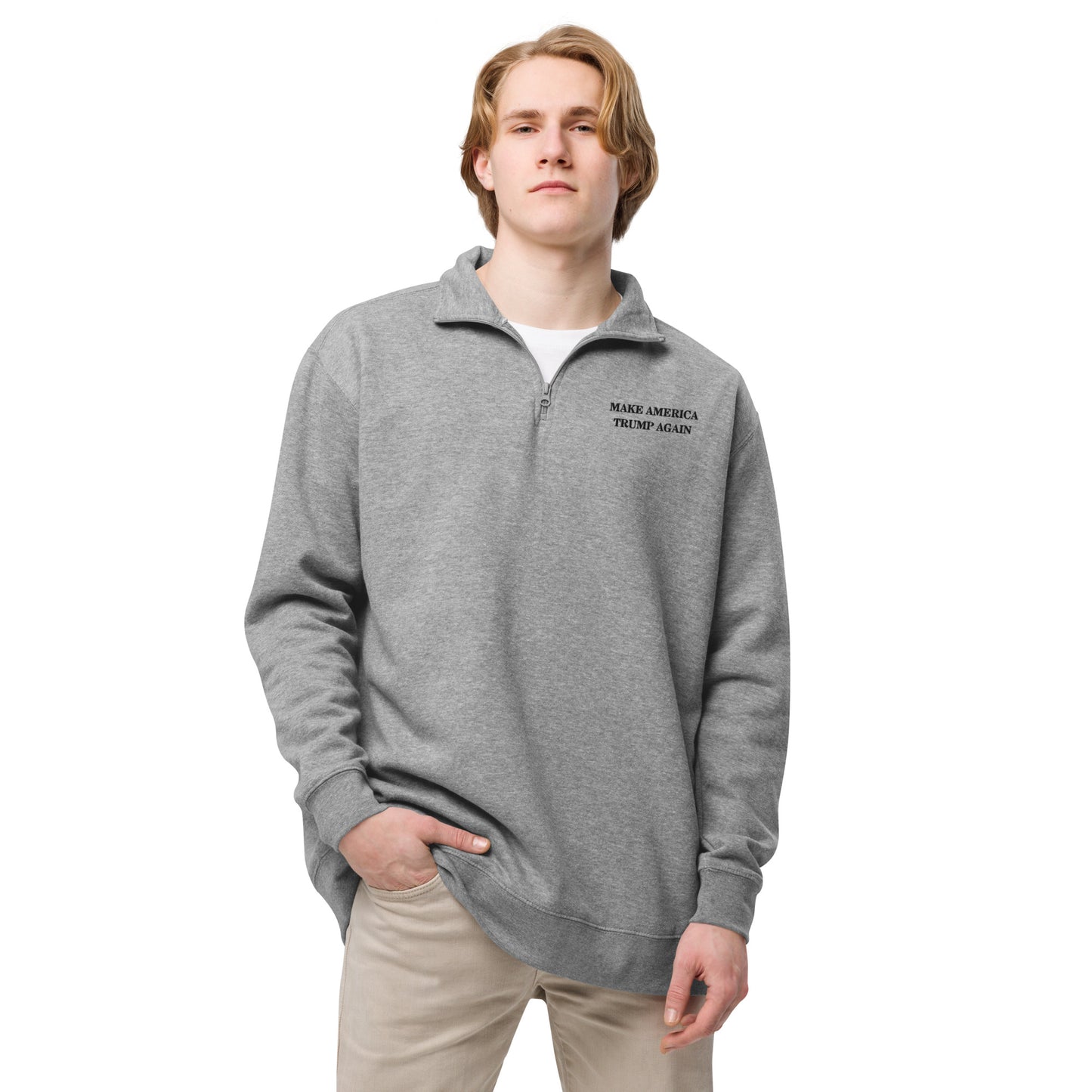 "Make America Trump Again" Unisex Fleece Pullover (Gray)
