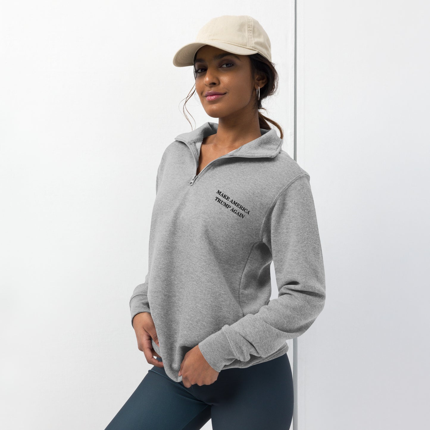 "Make America Trump Again" Unisex Fleece Pullover (Gray)
