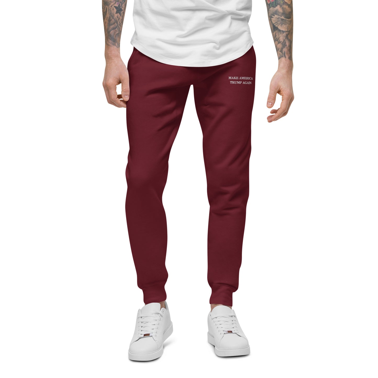 "Make America Trump Again" Unisex Fleece Sweatpants (Maroon)