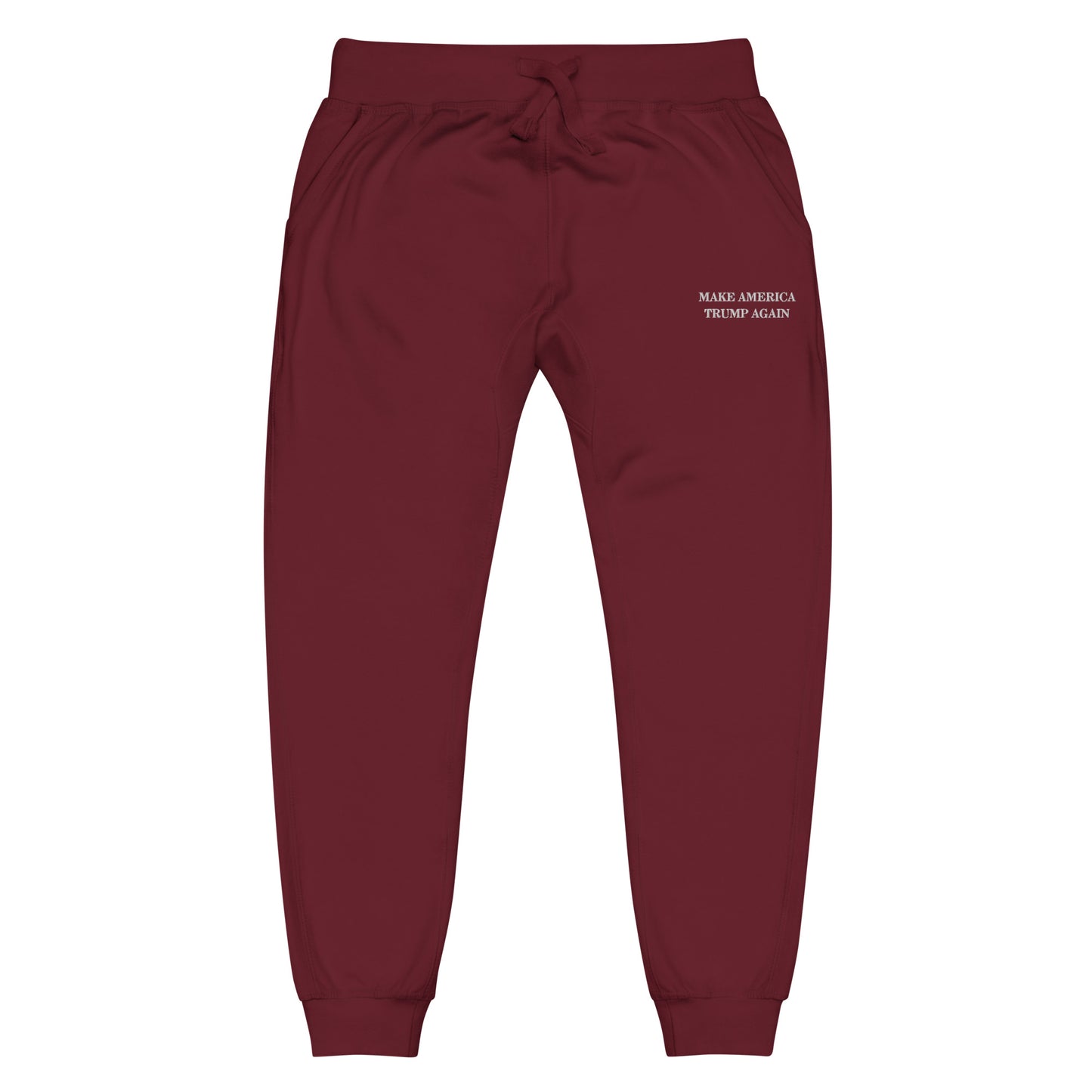 "Make America Trump Again" Unisex Fleece Sweatpants (Maroon)
