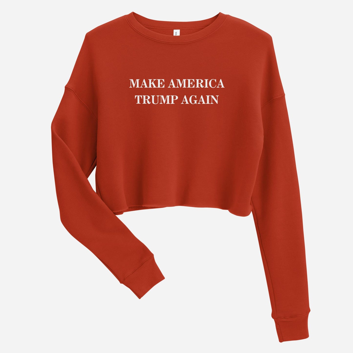 "Make America Trump Again" Women's Cropped Sweatshirt (Brick)