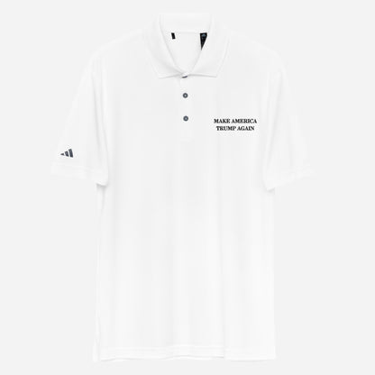 Embroidered Adidas Performance Polo Shirt (White)