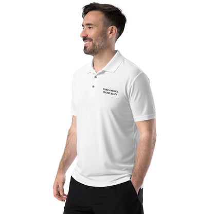 Embroidered Adidas Performance Polo Shirt (White)