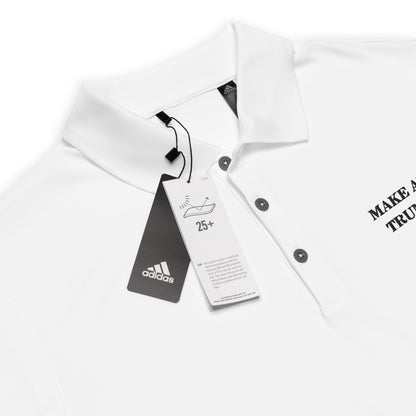 Embroidered Adidas Performance Polo Shirt (White)