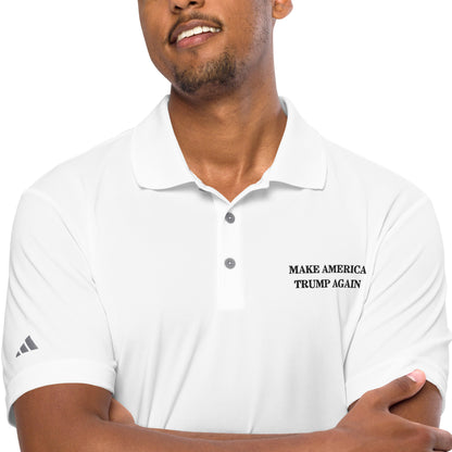 Embroidered Adidas Performance Polo Shirt (White)