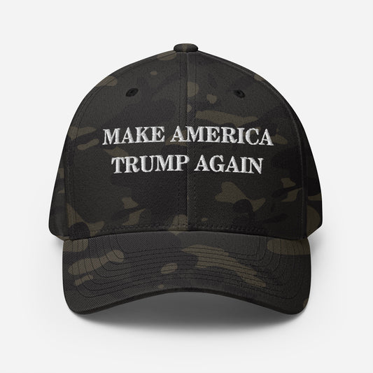 "Make America Trump Again" Flexfit Hat (Black Camo)