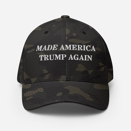 "Made America Trump Again" Flexfit Hat (Black Camo)