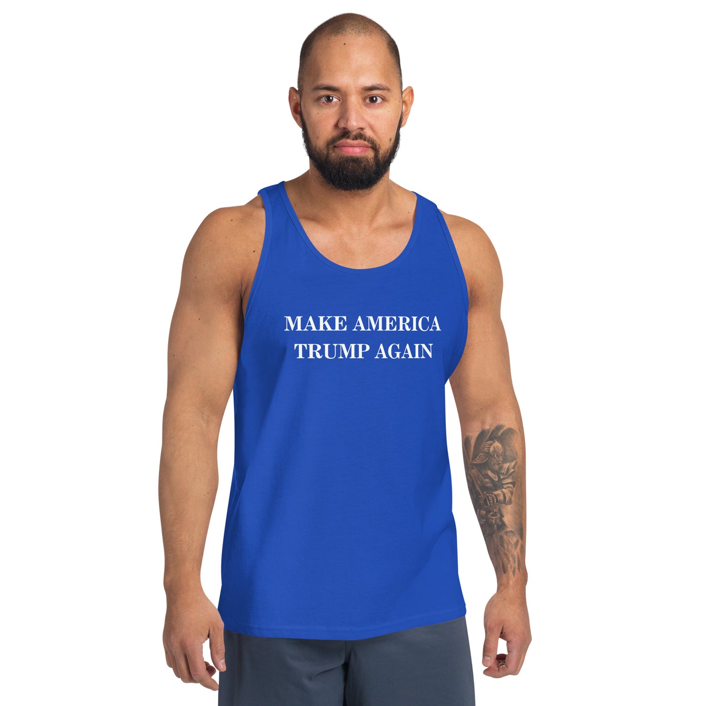 "Make America Trump Again" Men's Tank Top (Blue)