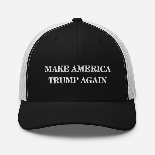 "Make America Trump Again" Mesh Trucker Hat (Black/White)